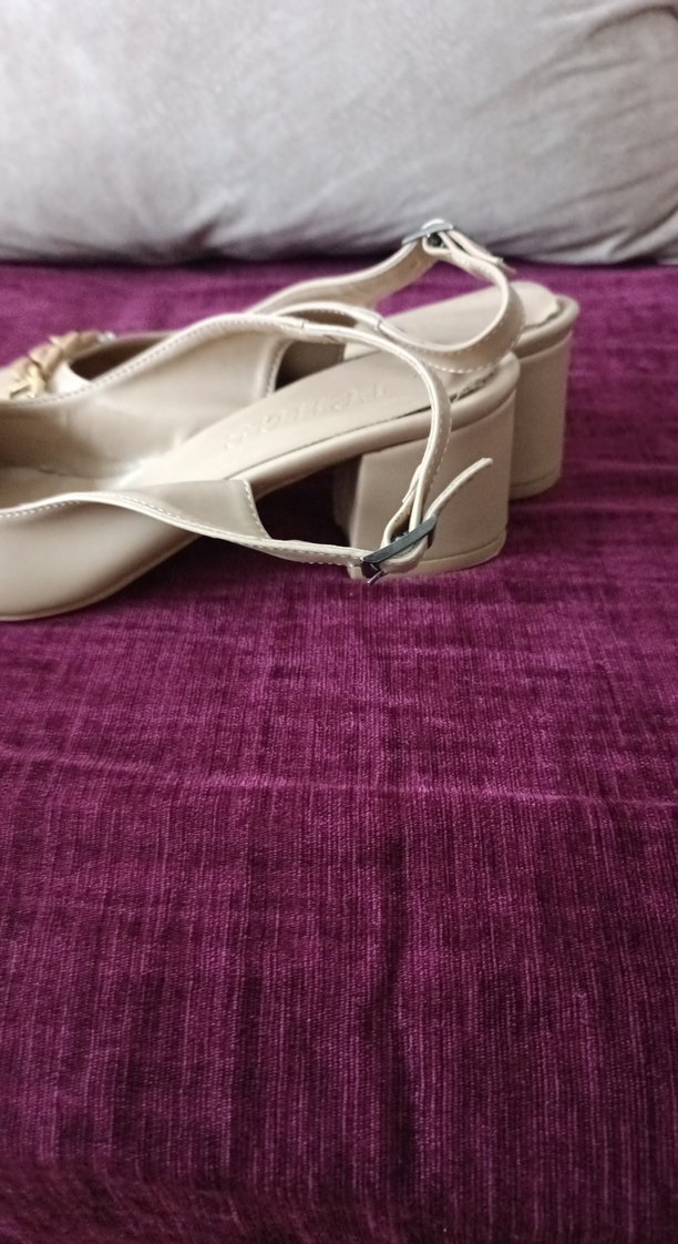 Bej Deri Stiletto Topuklu Kadın Ayakkabı - Görsel 4