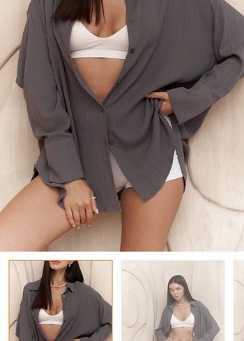 Zara Gri oversize gömlek