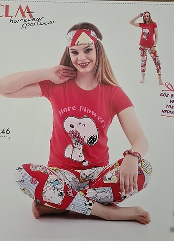 Kısa Kollu Kırmızı Pijama Takımı