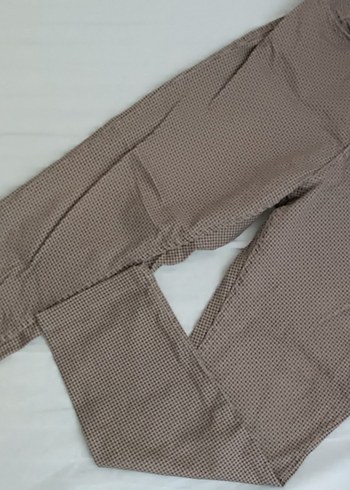 Gri Kadın Düğmeli Kumaş Pantolon