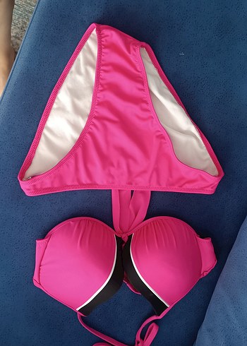 44 Beden Pembe Mini Bikini Takımı etekli 3 parça
