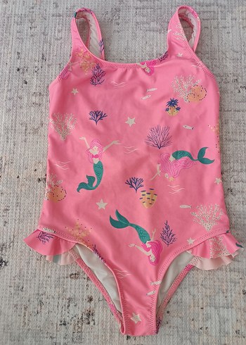 Kız Çocuk Pembe Deniz Kızı Desenli Mayo LCW marka