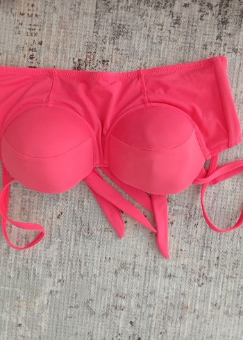 Pembe Strappy Mini Bikini Üstü