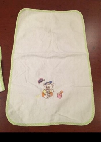 Nakışlı Beyaz Pamuklu Bebek bornoz havlu tk - Görsel 8