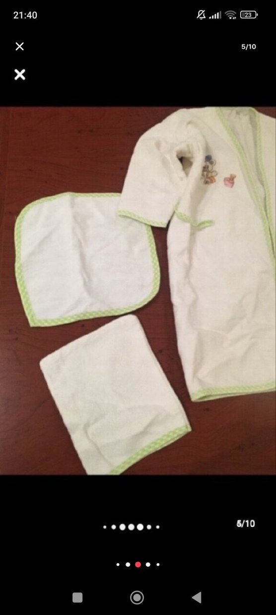 Nakışlı Beyaz Pamuklu Bebek bornoz havlu tk - Görsel 5