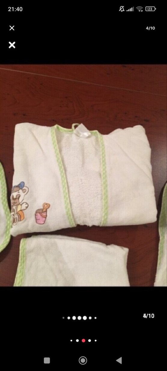 Nakışlı Beyaz Pamuklu Bebek bornoz havlu tk - Görsel 4