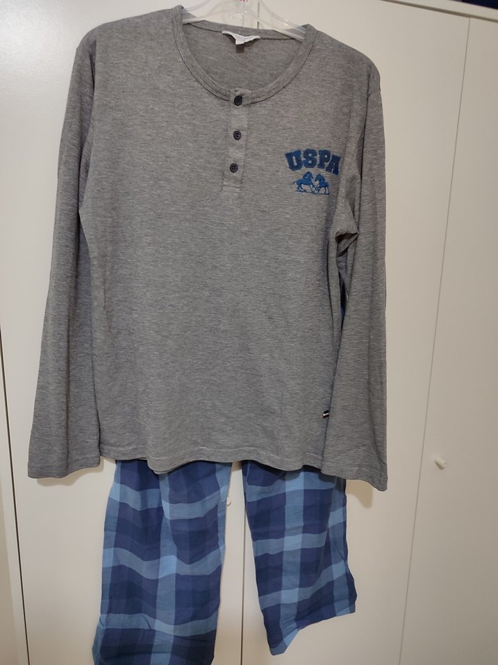 Gri Düğmeli Erkek Pijama Takımı - Görsel 2