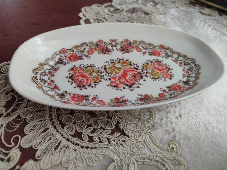 antika eskilerden Çiçek Desenli Beyaz melamin Tabak - Görsel 2