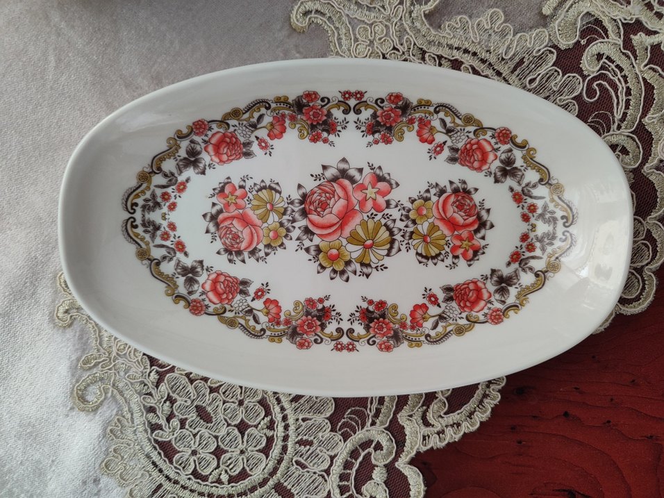 antika eskilerden Çiçek Desenli Beyaz melamin Tabak - Görsel 4