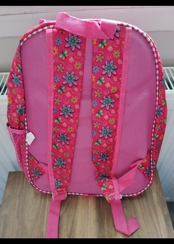 Pembe Çiçek Desenli Kız Çocuk Sırt Çantası - Görsel 3