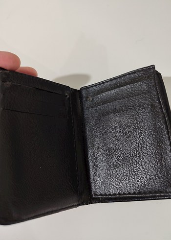 Deri Siyah Erkek Cüzdanı Mavi Şeritli - Görsel 4