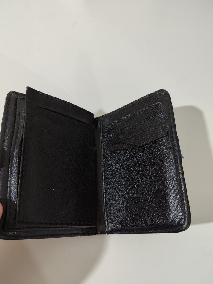 Deri Siyah Erkek Cüzdanı Mavi Şeritli - Görsel 2