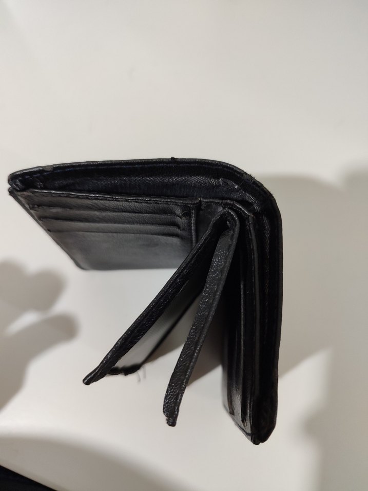 Deri Siyah Erkek Cüzdanı Mavi Şeritli - Görsel 5