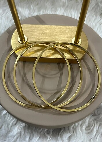 Beden Gold Renk Ajda Bileklik Seti 3'lü (68 mm)