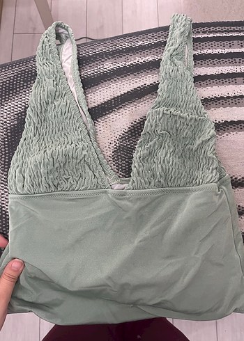 Yeşil V Yaka Basic Mayo - Görsel 4