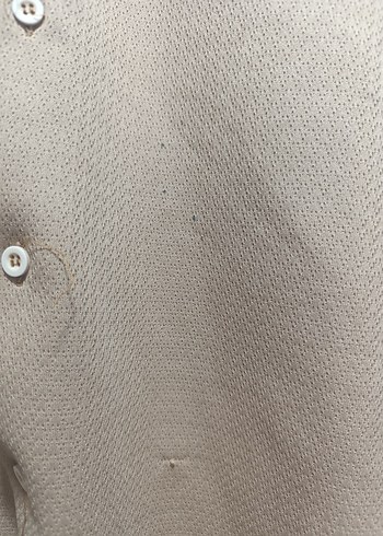 Bej Kısa Kollu Düğmeli Erkek Gömlek - Görsel 3