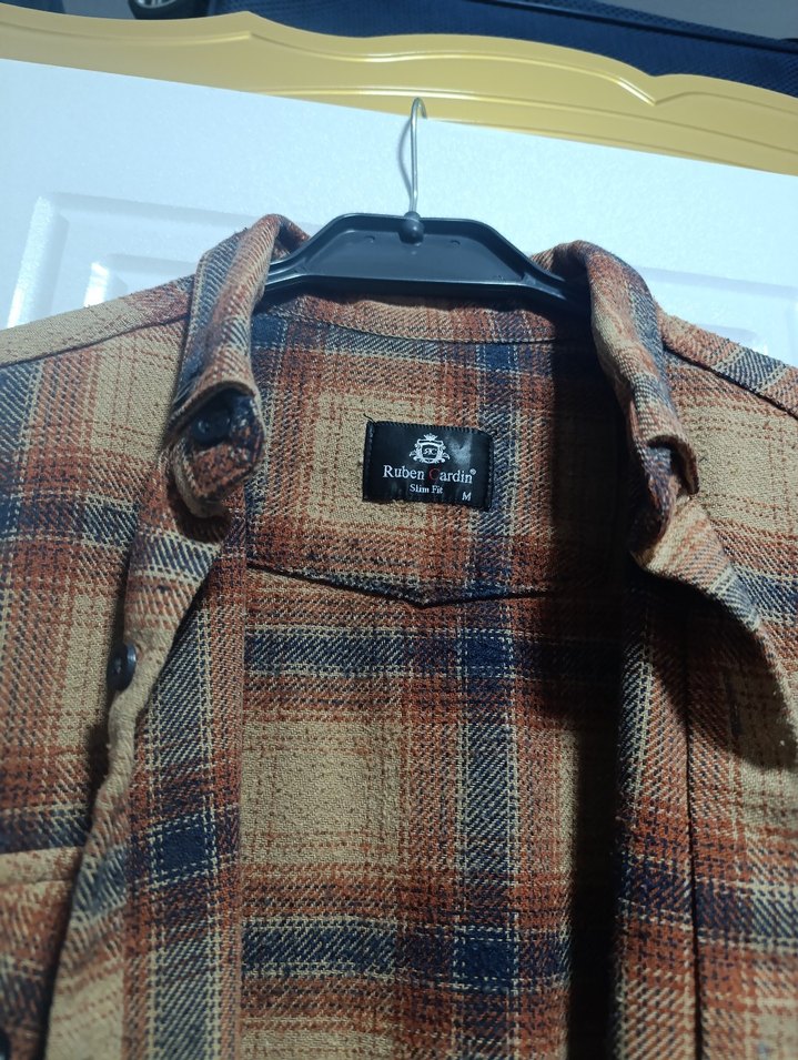 Erkek Kahverengi Ekoseli Uzun Kollu Gömlek - Görsel 2