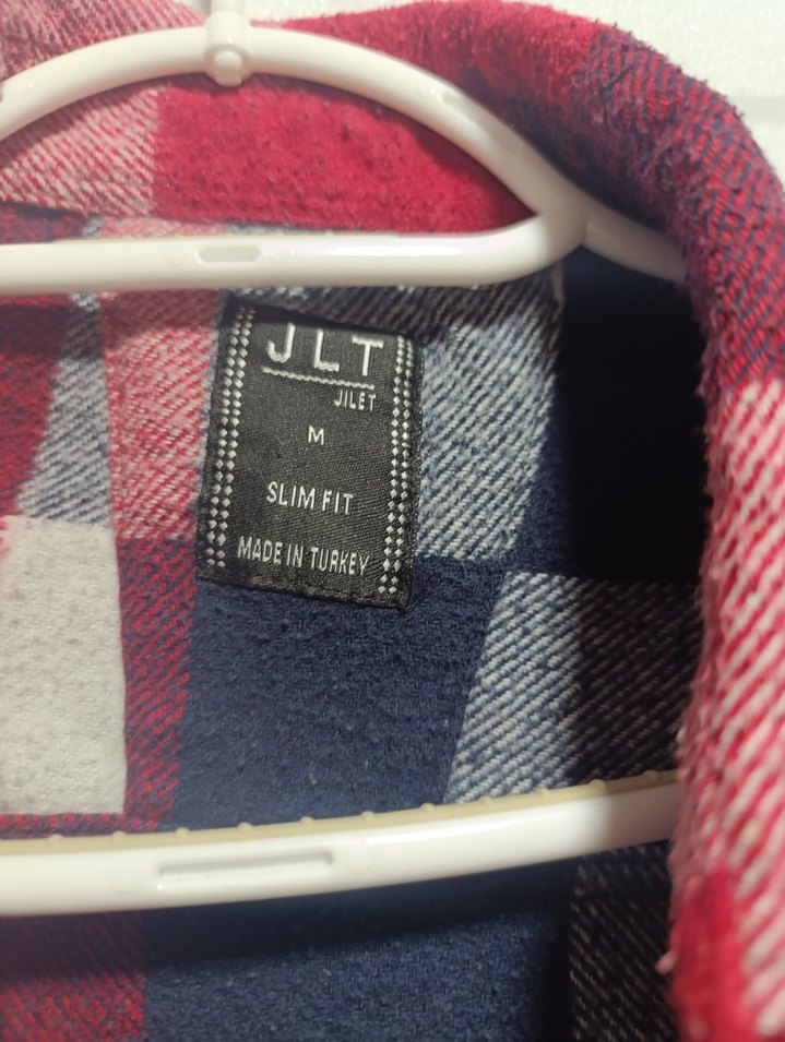 Kırmızı Ekose Düğmeli erkek gömlek - Görsel 2