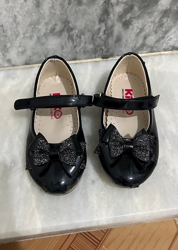 Kız Çocuk kiko Siyah Fiyonk Detaylı Babet Ayakkabı
