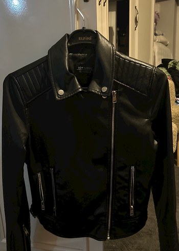 Siyah Kadın Deri Biker Ceket