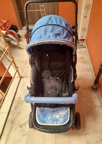 Koyu Mavi Bebek Arabası - Görsel 4