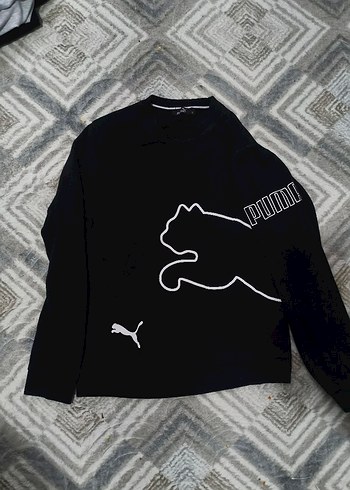 Puma Siyah Bisiklet Yaka Sweatshirt
