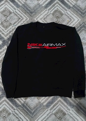 Nike Air Max Siyah Bisiklet Yaka Sweatshirt