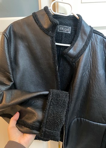 Kadın Siyah Deri Fermuarlı Ceket - Görsel 5