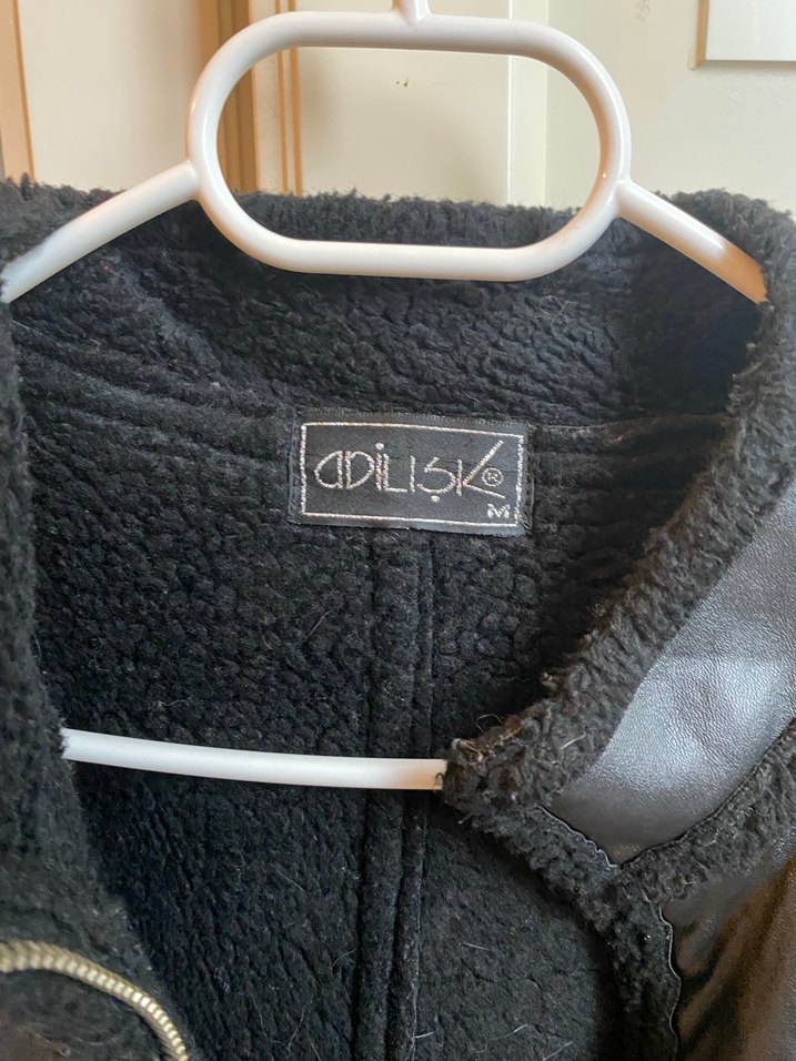 Kadın Siyah Deri Fermuarlı Ceket - Görsel 2