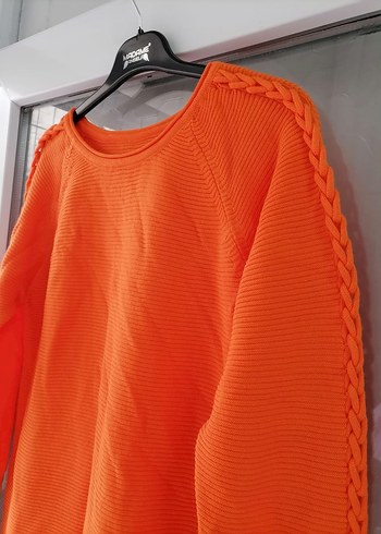 Turuncu Kadın Uzun Kollu Triko Kazak - Görsel 3