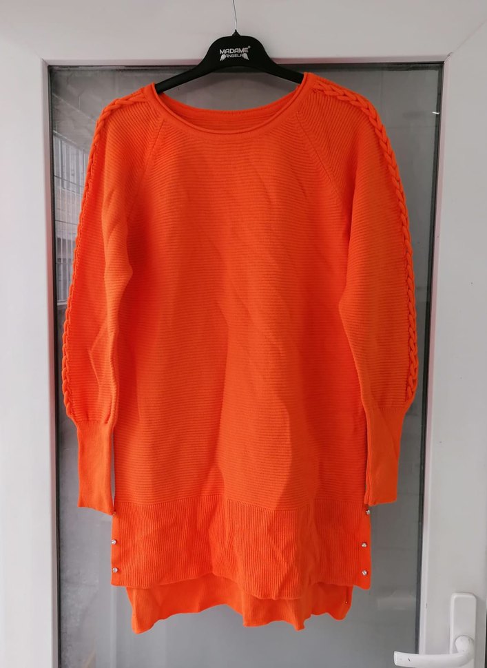 Turuncu Kadın Uzun Kollu Triko Kazak - Görsel 2