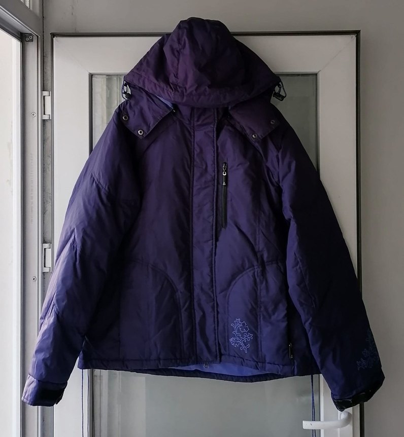 Mor Fermuarlı Kadın Kış Montu - Görsel 2