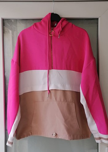 Kadın Pembe Renkli Kapüşonlu Sweatshirt - Görsel 2