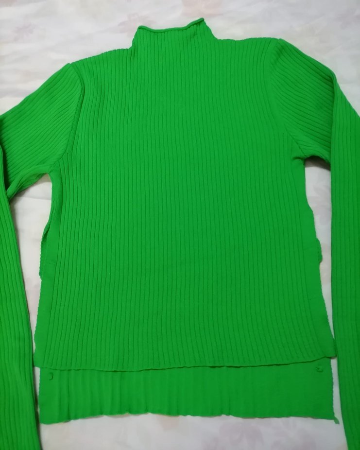 Yeşil Kadın Boğazlı Triko Kazak - Görsel 3