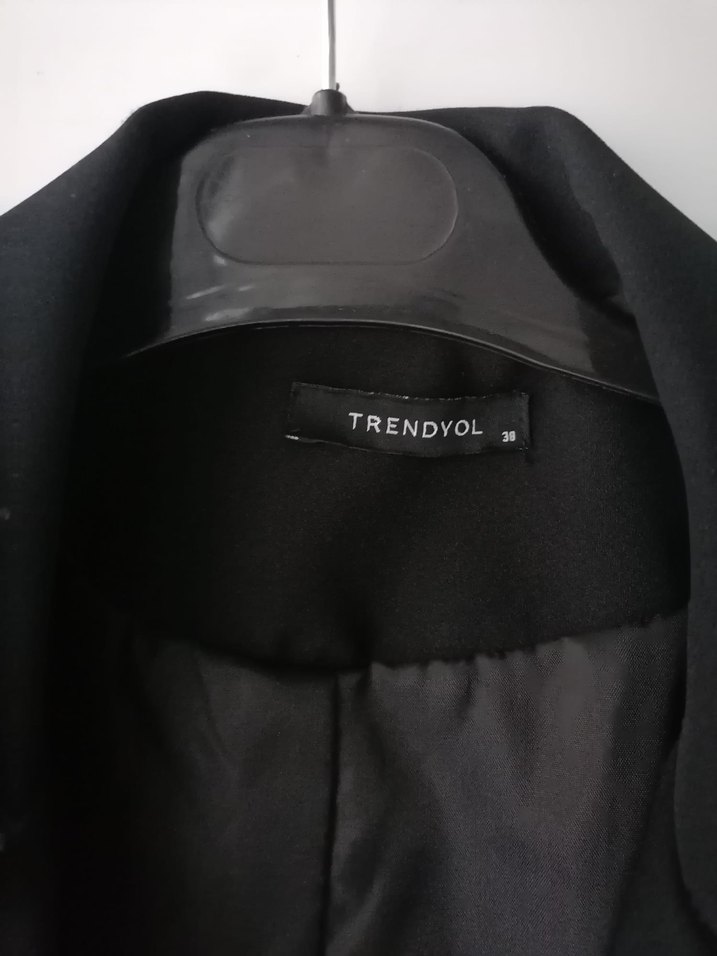 Siyah Keten Kadın Blazer Ceket - Görsel 2