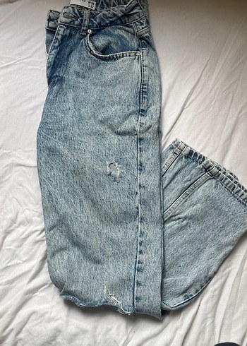Koton Acik Mavi Yikamali Rahat Denim Jean