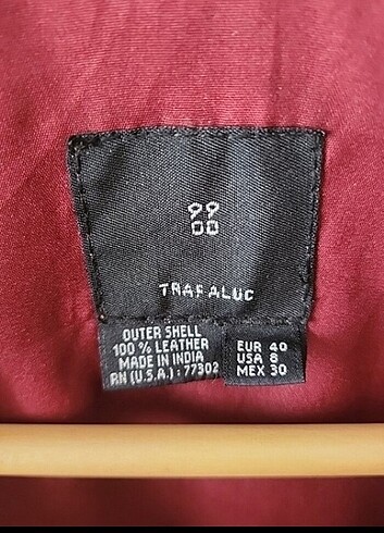 40 Beden bordo Renk Zara Vintage Bordo Deri Ceket
