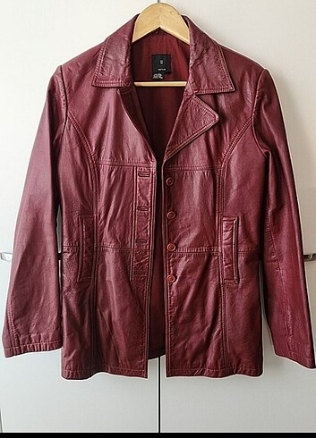 Zara Vintage Bordo Deri Ceket