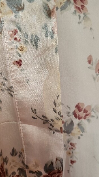 Saten Çiçekli Sabahlık - Görsel 6