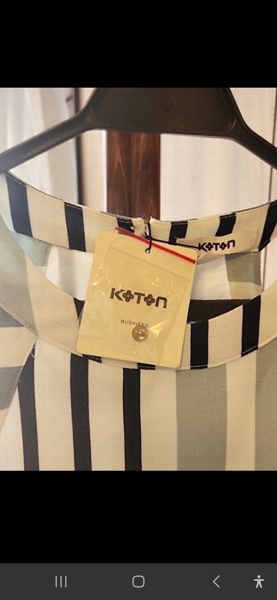 Çizgili, Diz Altı, Kolsuz, Atlet Yaka 42 Beden Kadın Elbise - Görsel 2