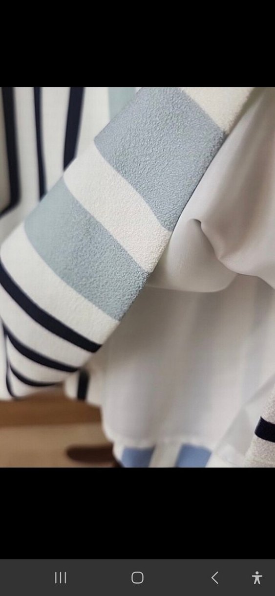 Çizgili, Diz Altı, Kolsuz, Atlet Yaka 42 Beden Kadın Elbise - Görsel 3