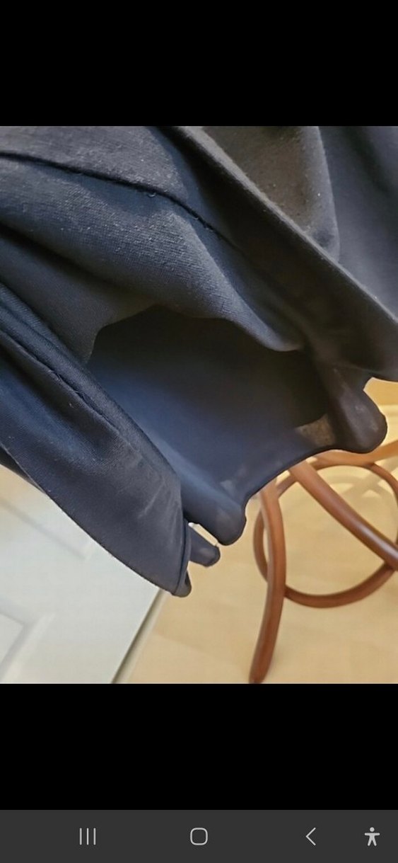 Uzun Siyah Kadın Ofis Elbisesi Yaka Detaylı 40/42/44 Uyumlu - Görsel 3