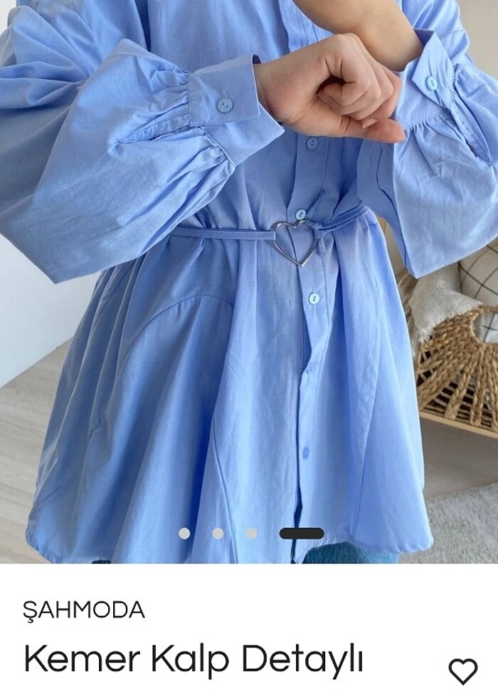 Kalp kemer detayli gomlek - Görsel 3