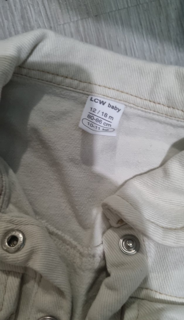 Bej Kız Çocuk Düğmeli Keten Ceket - Görsel 2