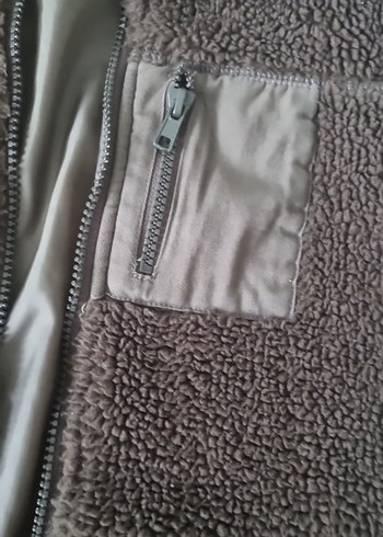 Kahverengi Erkek Peluş Fermuarlı Mont - Görsel 2