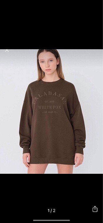 Addax kahverengi oversize calabasas galabasas sweatshirt