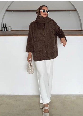 Trendyol & Milla Kahverengi Peluş Kadın Panço