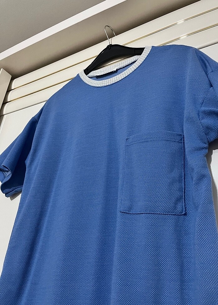 Mavi mini elbise - Görsel 2