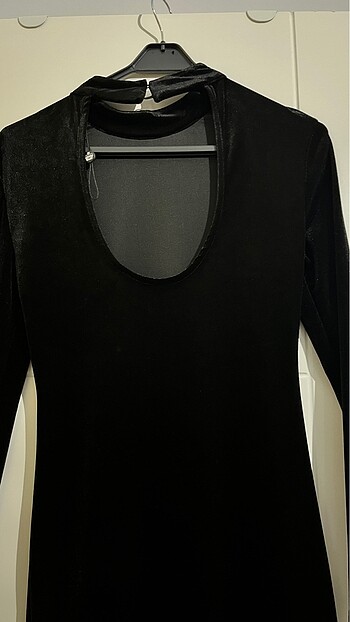 Abiye siyah kadife - Görsel 3