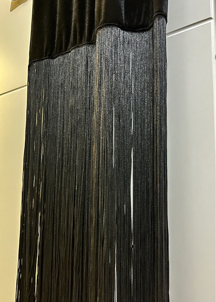 Abiye siyah kadife - Görsel 2